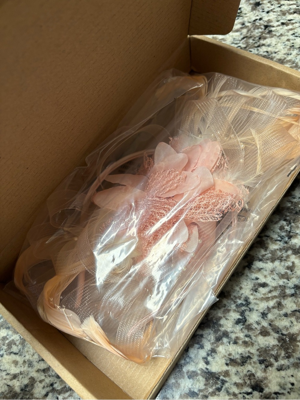Brand New! Peach Floral Fascinator
